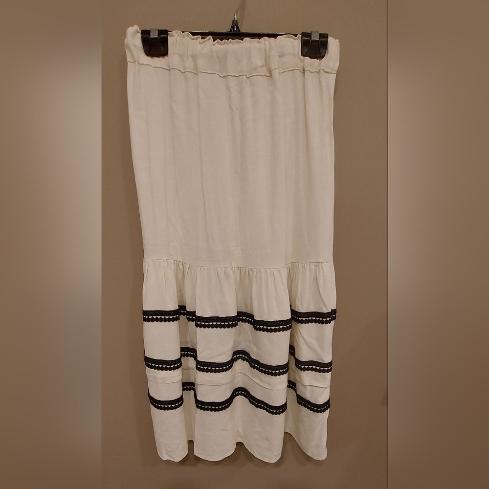 Linen Drop Waist Flair Skirt